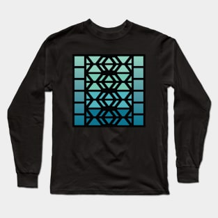 “Dimensional Levels” - V.3 Blue/Green - (Geometric Art) (Dimensions) - Doc Labs Long Sleeve T-Shirt